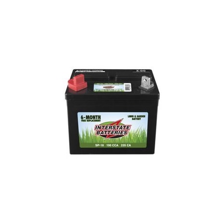 Interstate Batteries INTERSTATE BATTERIES SP-18 Lawn and Garden Battery, 12 V Battery SP-18